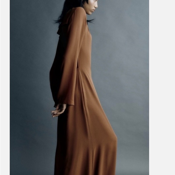 Zara Brown Backless Maxi Dress - Picture 2 of 4